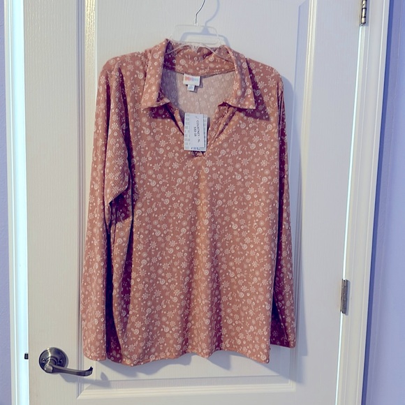 LuLaRoe Courtney NWT. Long sleeves and open v-neck with soft collar. - Picture 1 of 3